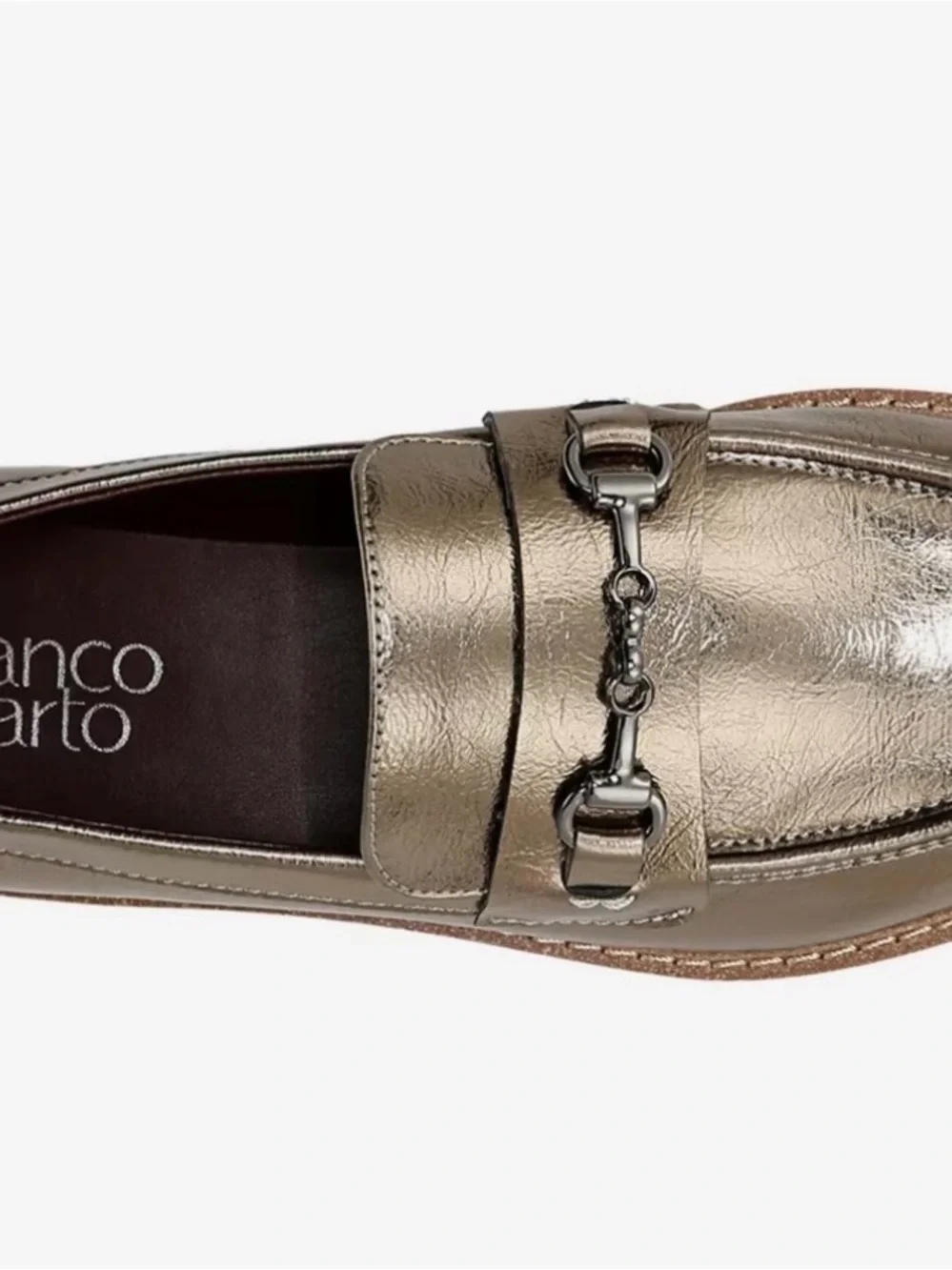 Franco Sarto Women’s Colette Leather Loafer Pewter Size 9.5 Wide New in Box